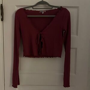 Urban Outfitters burgundy wrap top